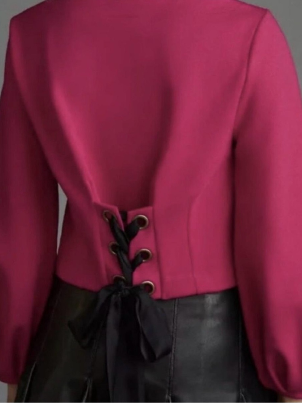 Anthropologie Maeve Magenta Pink Lace-Back Top